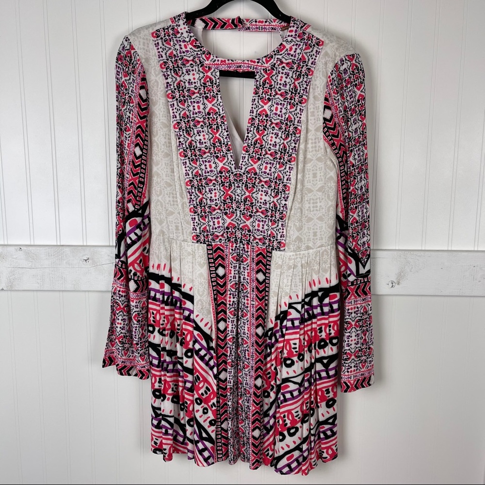 FREE PEOPLE Teagen Boarder Printed Mini Dress - Picture 2 of 6